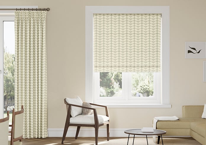 Orla Kiely Solid Stem, Pebble - Twist&Fit Roman Blind - Image 3